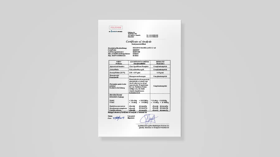 Sililevo Nagellack 33ml Analysenzertifikat 60005317 002p3 024