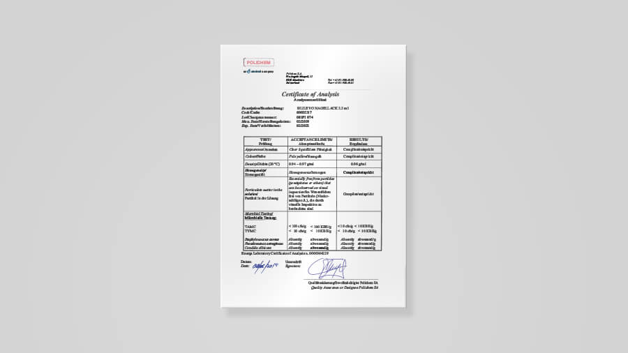 Sililevo Nagellack 33ml Analysenzertifikat 60005317 081p1 074