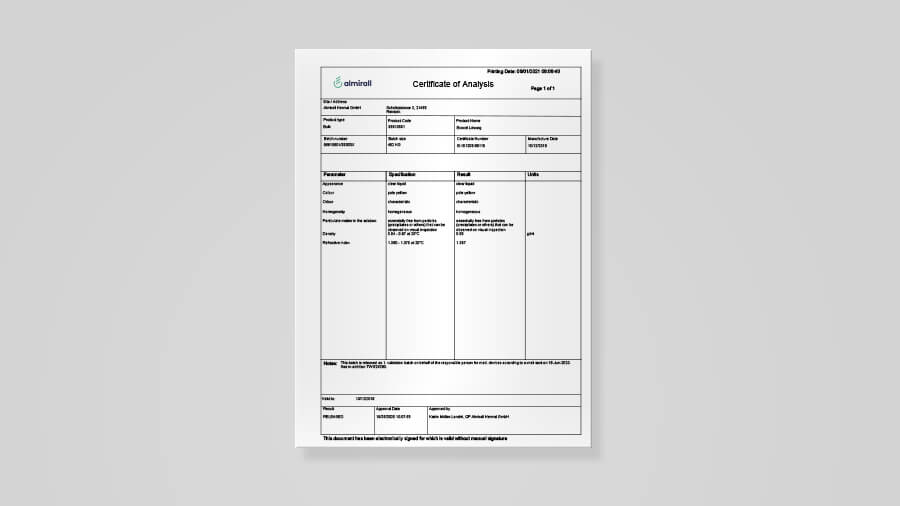 Sililevo Nagellack 33ml Analysenzertifikat 60006002 95003×4 1