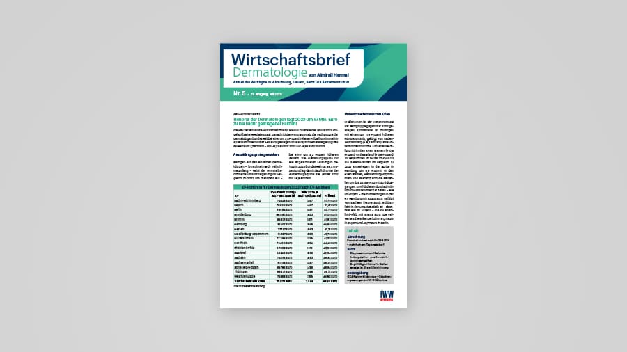 Wirtschaftsbrief Dermatologie Ausgabe 05 2025